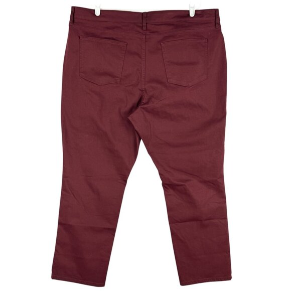 NWT St. John's Bay Women's Stretch Straight Mid Rise Burgundy Jeans Plus Sz 24W - Picture 2 of 11